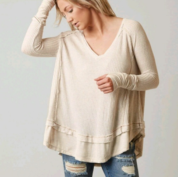 Free People Tops - We The Free oatmeal Laguna thermal top small
